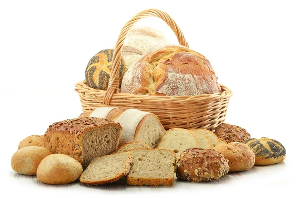 Composición con pan y panecillos —  Fotos de Stock