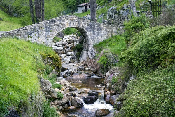 Poo de Cabrales, Vecchio villaggio rustico delle Asturia — Foto Stock