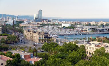 Panorama of the city of Barcelona Spain clipart