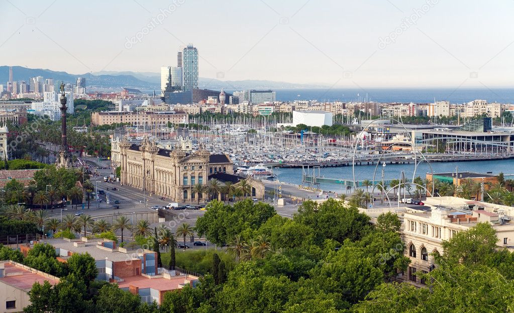Panorama of the city of Barcelona Spain