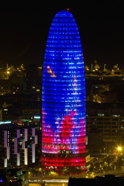 Agbar tower, building located in Barcelona clipart