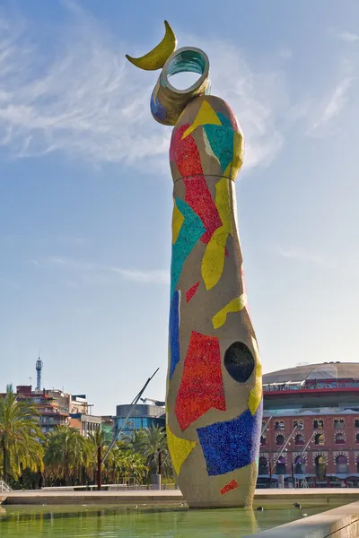 Sculpture Dona i Ocell, Barcelona Spain — Stock Photo, Image