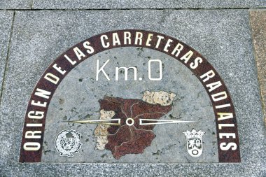 Kilometre zero point in Puerta del Sol, Madrid, Spain clipart