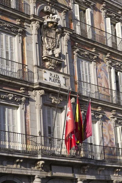 Fassadenschild, Hauptplatz Madrid, Spanien. — Stockfoto
