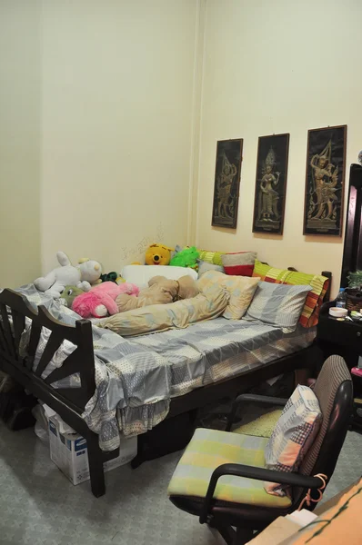 아시아 태국 골동품 장식 스타일 하우스-침실 — 스톡 사진