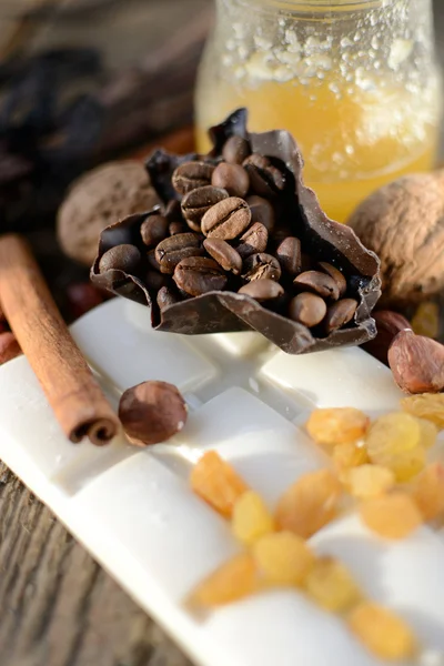 stock image White chocolate with raisins