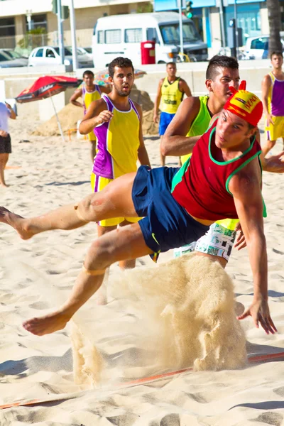 Partita del 19esimo campionato di pallamano da spiaggia, Cadice — Foto Stock