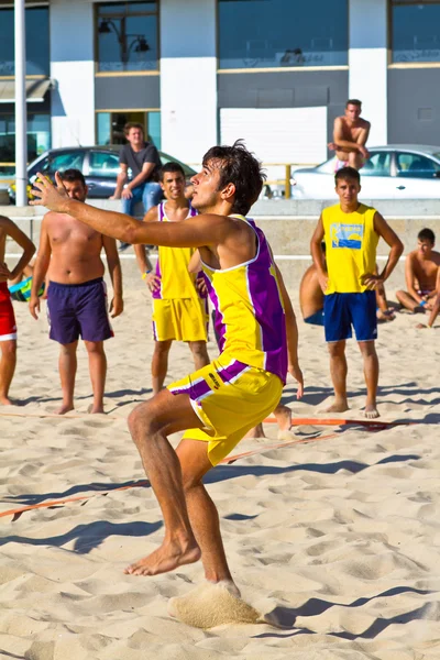 Wedstrijd van de 19e Liga van strand handbal, cadiz — Stockfoto