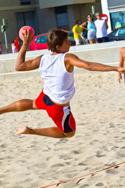 Match of the 19th league of beach handball, Cadiz — Stock Photo, Image