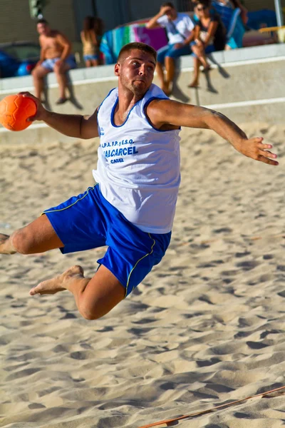 Match af 19. liga af strand håndbold, Cadiz - Stock-foto