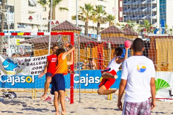 Match of the 19th league of beach handball, Cadiz — Stock Photo, Image
