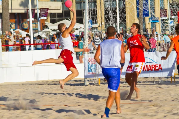 Match af 19. liga af strand håndbold, Cadiz - Stock-foto