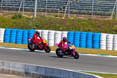 Ivan Moreno pilot of Moto2 of the CEV Championship clipart