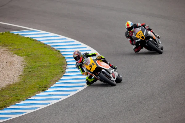 Morales and Martinez pilot of MOTO2 in the CEV — Stock Photo, Image
