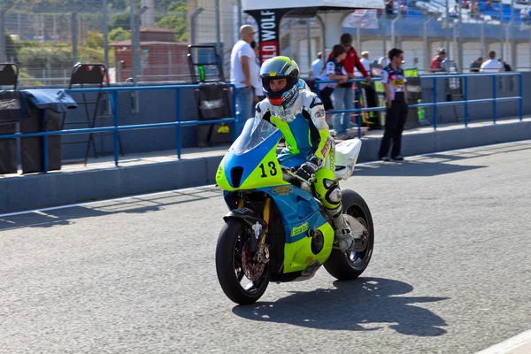 Moto2 pilot renaud binoche van het cev kampioenschap — Stockfoto