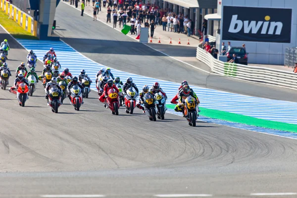 Begin of the race of Moto2 of the CEV Championship — Stock Photo, Image
