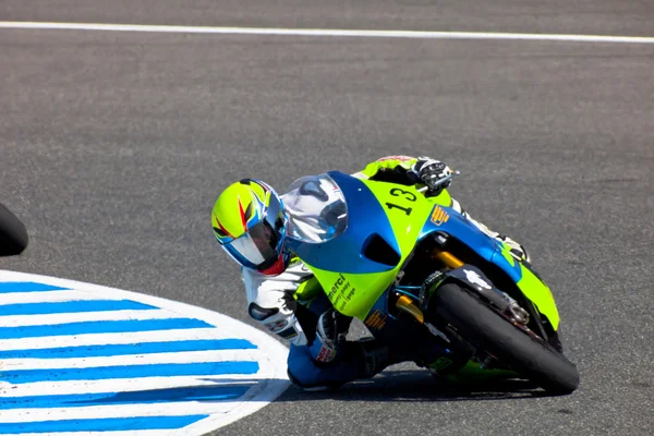 Piloto de Moto2 Renaud Binoche del Campeonato CEV —  Fotos de Stock