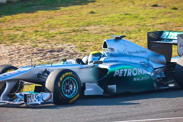 Команда Mercedes F1, Nico Rosberg, 2011 — стоковое фото