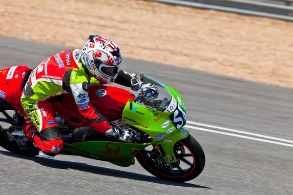 Juanfran ・ ゲバラ cev スペイン選手権選手権 125 cc クラスのパイロット — ストック写真