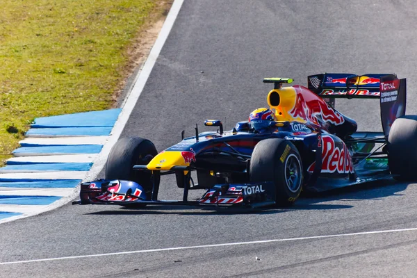 Команда Red Bull Racing F1, Марк Уэббер, 2011 — стоковое фото