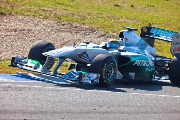 Команда Mercedes F1, Nico Rosberg, 2011 — стоковое фото