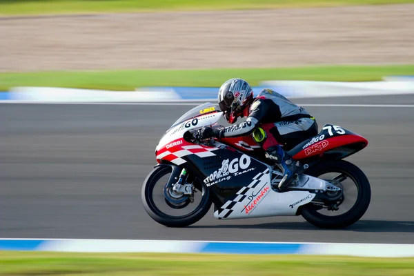 Ve のスペイン選手権 125 cc のオートバイのパイロット — ストック写真