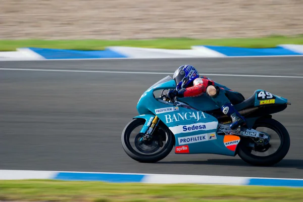 Pilot of motorcycling of 125cc in the Spanish championship of ve — Stock Photo, Image