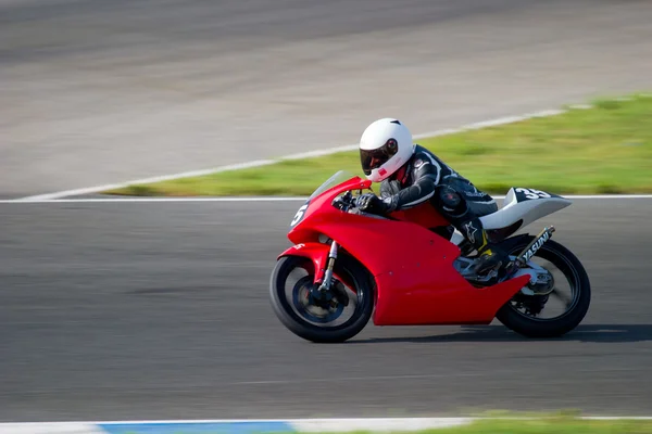 stock image Pilot of motorcycling of 125cc in the Spanish championship of ve