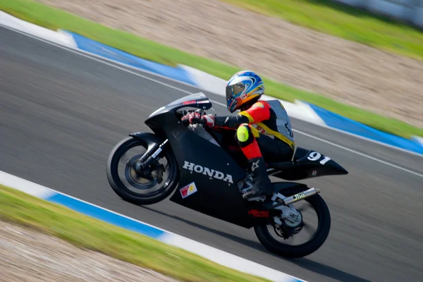 Pilot of motorcycling of 125cc in the Spanish championship of ve — Stock Photo, Image