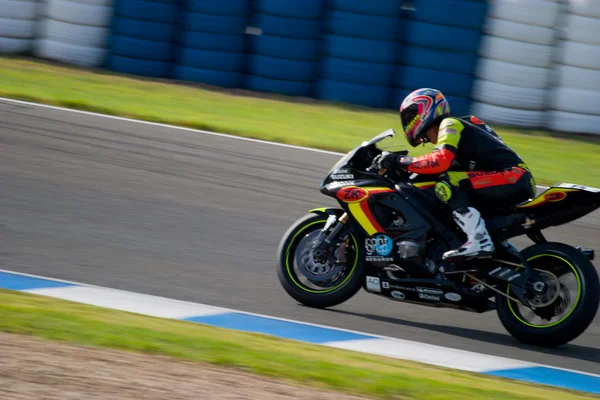 Piloto de motociclismo da Fórmula Extrema no campeão espanhol — Fotografia de Stock