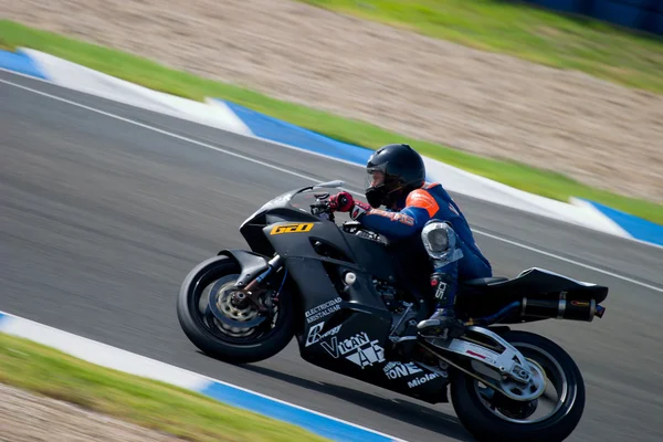 Pilot motocyklowych ekstremalnych w hiszpański mistrz Formuły — Zdjęcie stockowe