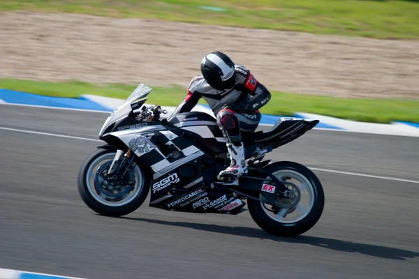 Pilot motocyklowych ekstremalnych w hiszpański mistrz Formuły — Zdjęcie stockowe