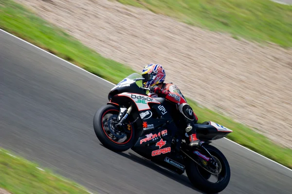 스페인 챔피언십 supersport의 오토바이의 파일럿 — 스톡 사진