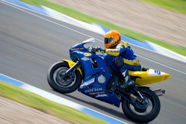 Pilot motocyklowych z supersport w mistrzostwach Hiszpanii — Zdjęcie stockowe