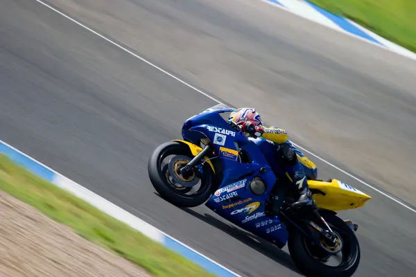 Piloto de motociclismo de Supersport no campeonato espanhol — Fotografia de Stock