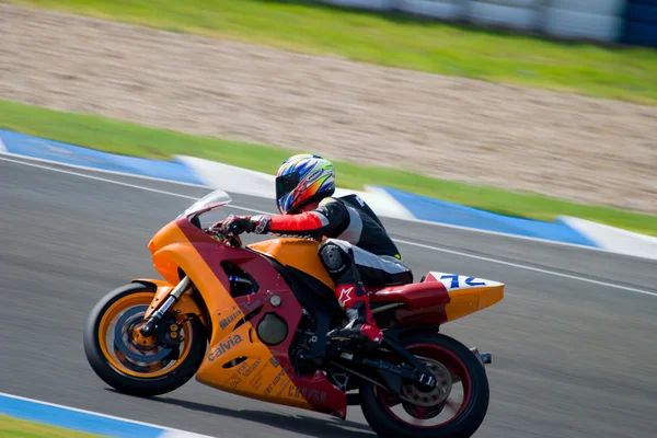 Πιλότος της μοτοσικλέτας του supersport στο ισπανικό πρωτάθλημα — Φωτογραφία Αρχείου