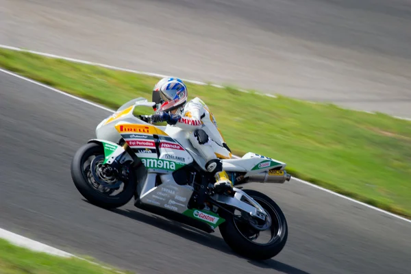 Pilot motocyklowych z supersport w mistrzostwach Hiszpanii — Zdjęcie stockowe