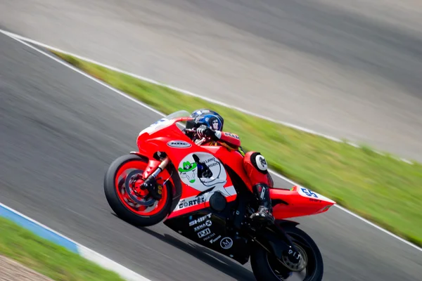 Piloto de motociclismo de Supersport en el campeonato de España — Foto de Stock