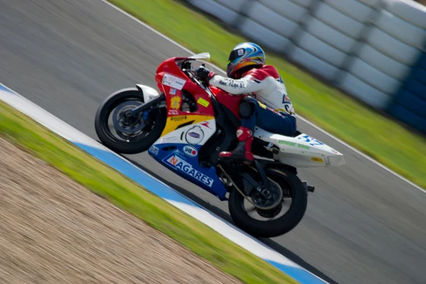 Pilota di motociclismo di Supersport nel campionato spagnolo — Foto Stock