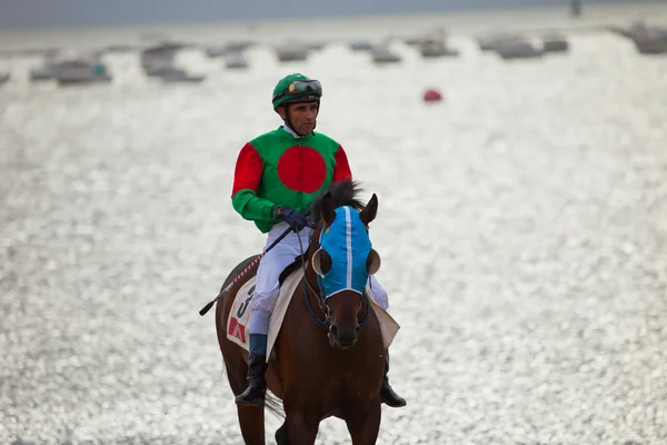 stock image Horse race on Sanlucar of Barrameda, Spain, August 2010