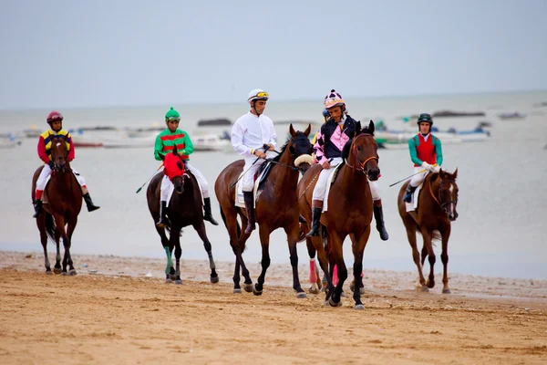 Horse race op sanlucar de barrameda, Spanje, augustus 2010 — Stockfoto