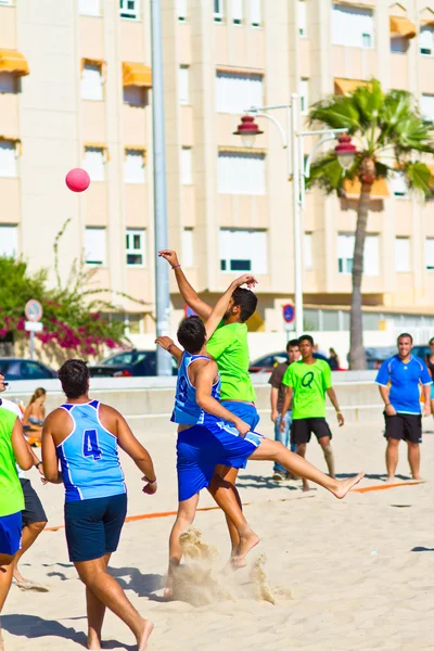 Αγώνα του 19ου πρωταθλήματος του beach handball, cadiz — Φωτογραφία Αρχείου