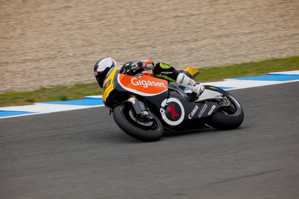 Moto2 クラスで cev のホルヘ カスティリャノス パイロット — ストック写真