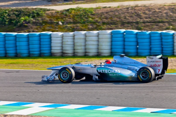 Ομάδα f1 mercedes, Μίκαελ Σουμάχερ, 2011 — Φωτογραφία Αρχείου