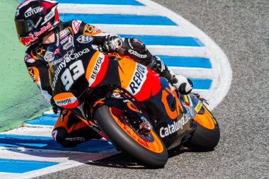 Marc Marquez pilot of Moto2 of the MotoGP clipart