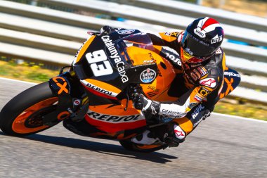 Marc Marquez pilot of Moto2 of the MotoGP clipart