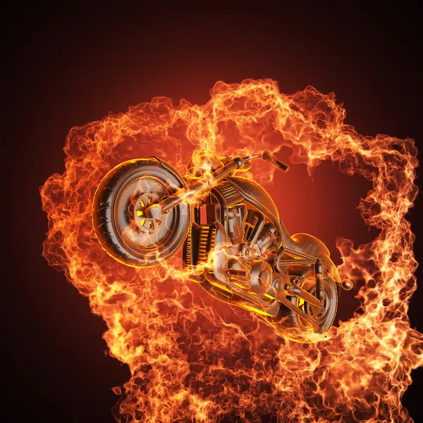 bike with flames