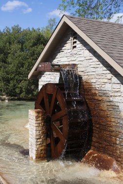 Water Wheel turning clipart