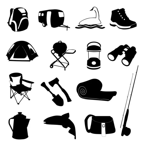Ensemble d'icônes de camping — Image vectorielle