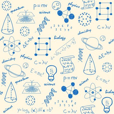 Hand Drawn Seamless Science Icons clipart